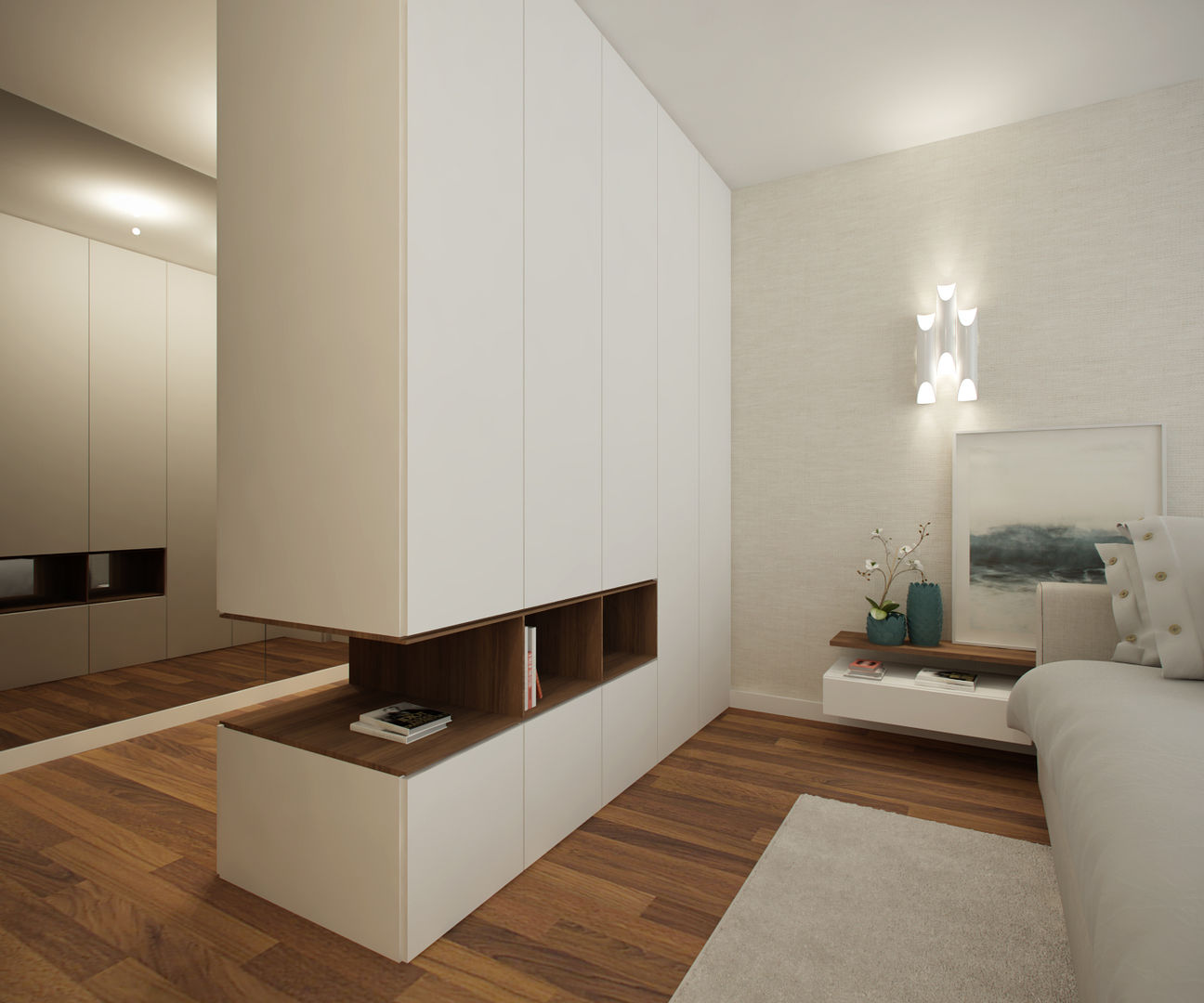 Home for Two, 411 - Design e Arquitectura de Interiores 411 - Design e Arquitectura de Interiores Nowoczesna sypialnia