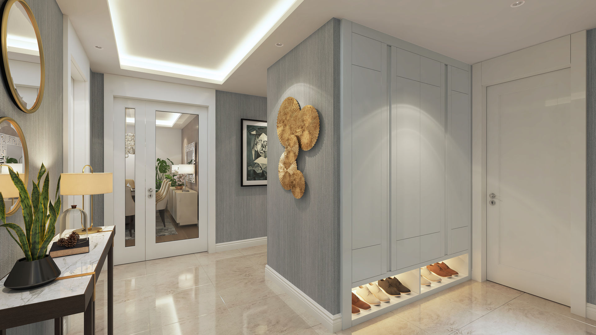 homify Modern corridor, hallway & stairs Wood Wood effect