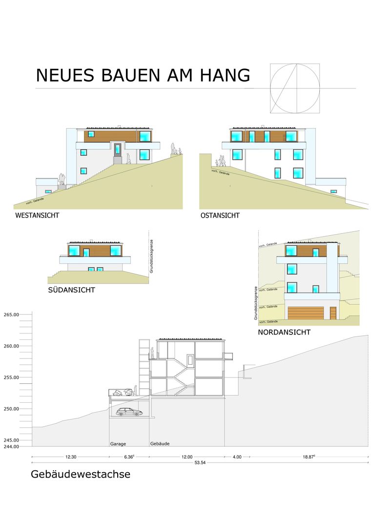 Das Projekt architekturbuero dunker Neubau,Hangbebauung,Jena,Magdelstieg,Aufzug