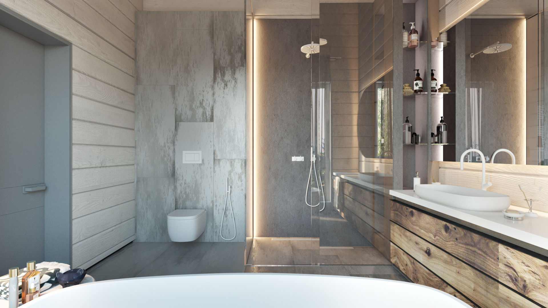 Загородный дом в Подмосковье, Suiten7 Suiten7 Scandinavian style bathroom Marble