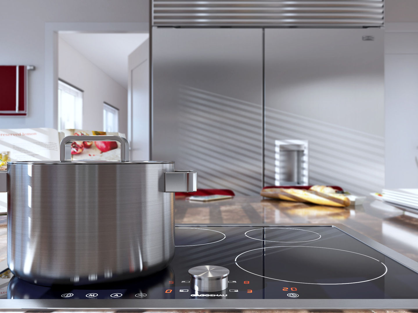 Burgundy Gloss Kitchen, Linken Designs Linken Designs Cozinhas embutidas Madeira Acabamento em madeira
