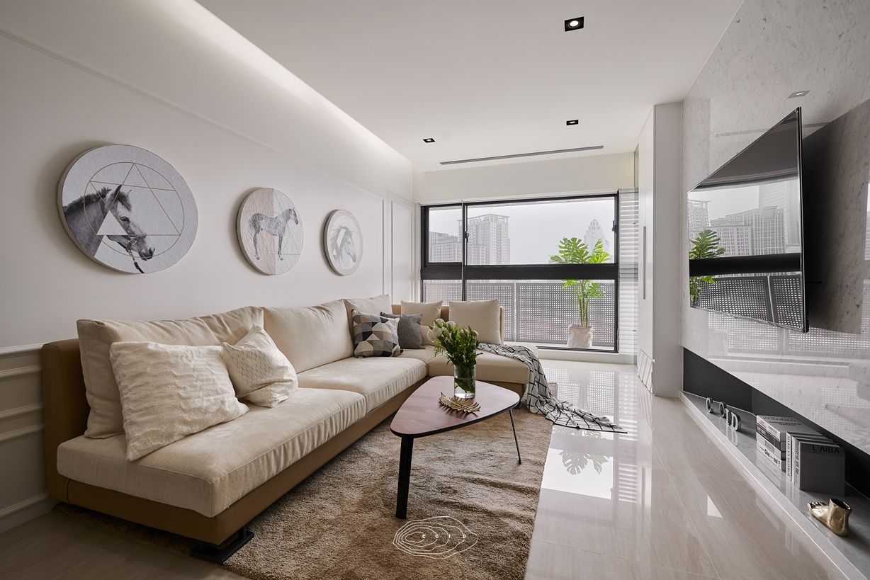 純淨質感宅, 層層室內裝修設計有限公司 層層室內裝修設計有限公司 Salas de estar modernas