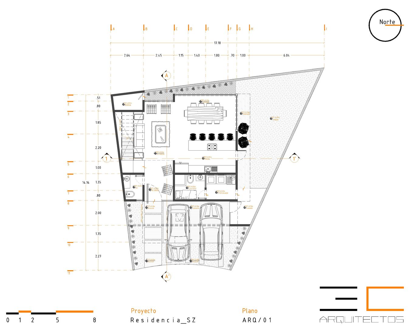 hiện đại theo 3C Arquitectos S.A. de C.V., Hiện đại