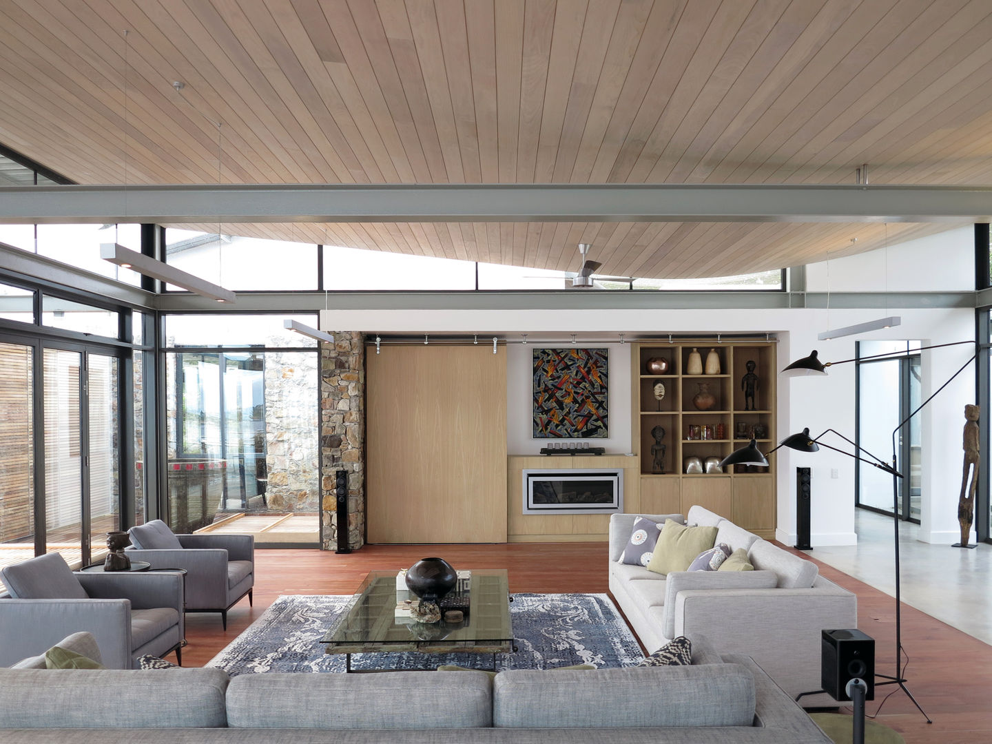 Living Room Van der Merwe Miszewski Architects Modern living room لکڑی Wood effect