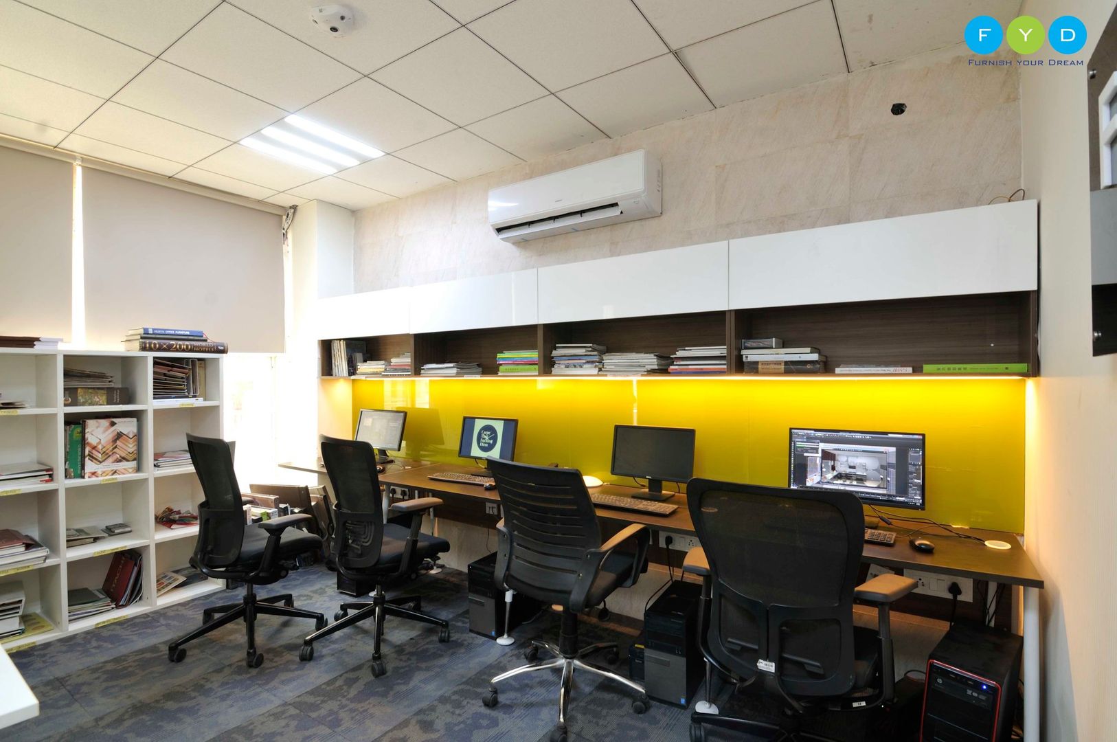 Let's Work - Coworking Space in Noida FYD Interiors Pvt. Ltd Commercial spaces interior design,office,coworking,office interiors,Office buildings