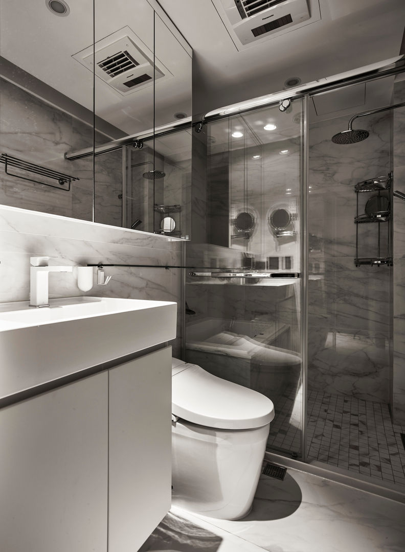 破除 耀昀創意設計有限公司/Alfonso Ideas 浴室 衛浴,浴缸,乾溼分離,北歐風,簡約,美式,鏡面,延伸,小坪數,放鬆