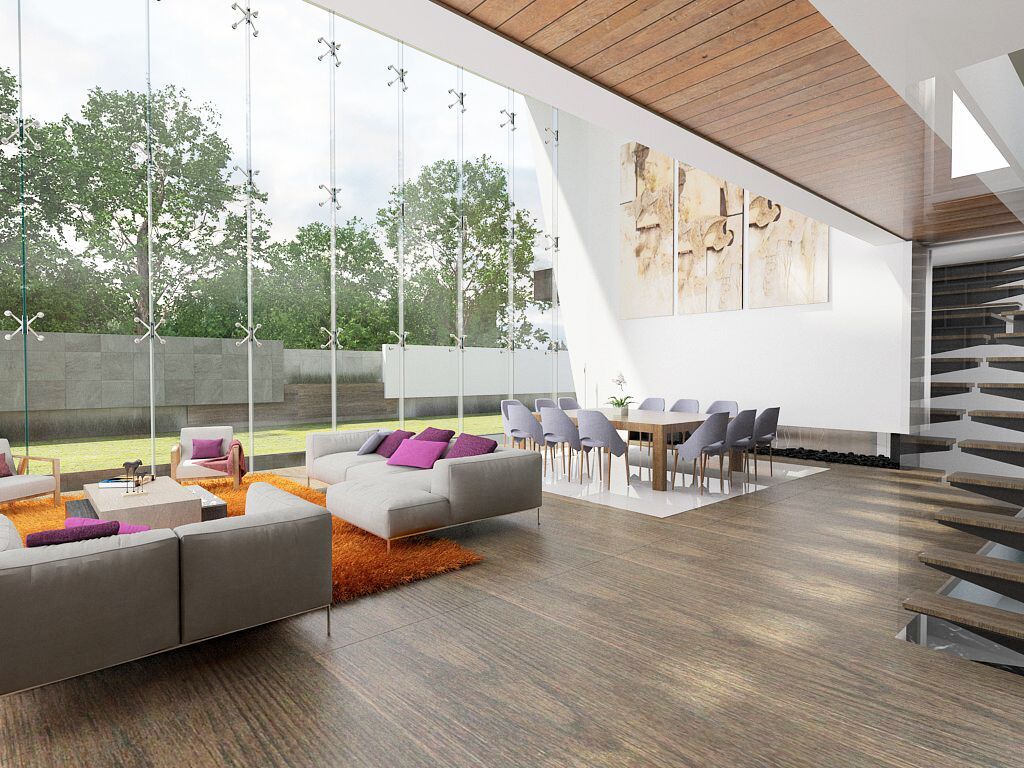 homify Modern living room Engineered Wood Transparent