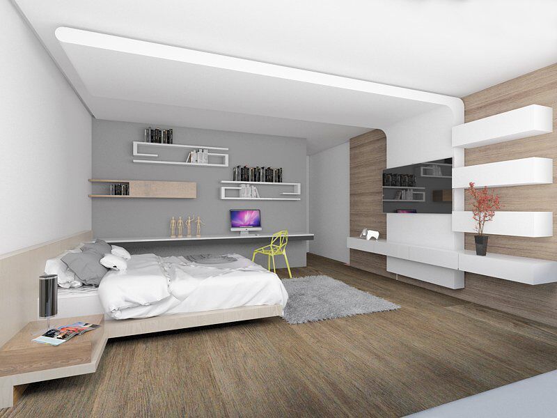 homify Kamar Tidur Modern Beton