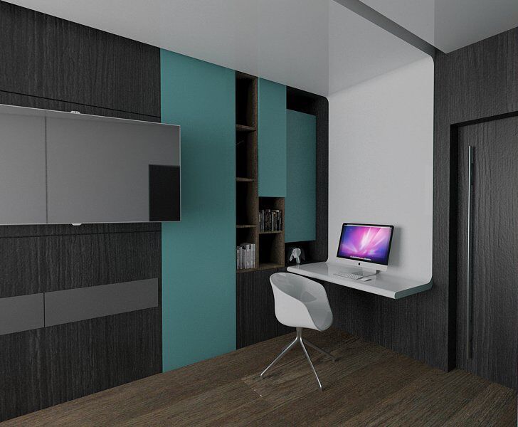 homify Modern Study Room and Home Office Wood-Plastic Composite