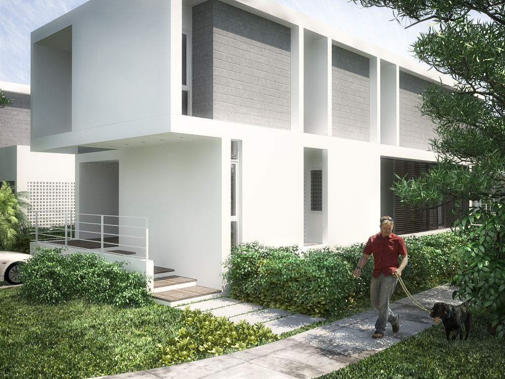 5 Casas en Miami, RRA Arquitectura RRA Arquitectura Jardines en la fachada Piedra