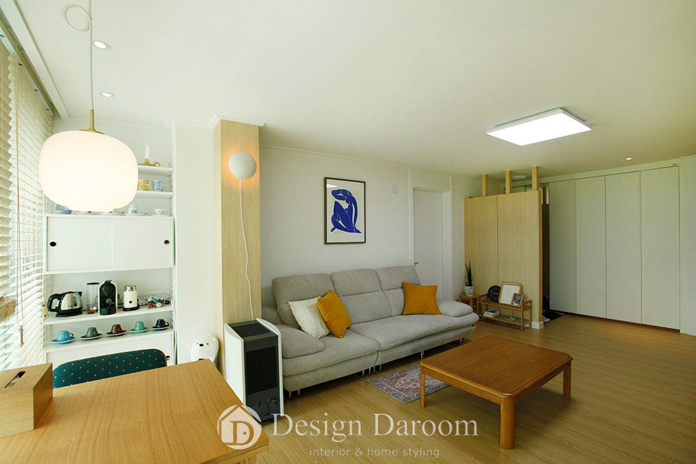 암사동 한강포스파크 25py [입주 후], Design Daroom 디자인다룸 Design Daroom 디자인다룸 Ruang Keluarga Gaya Skandinavia