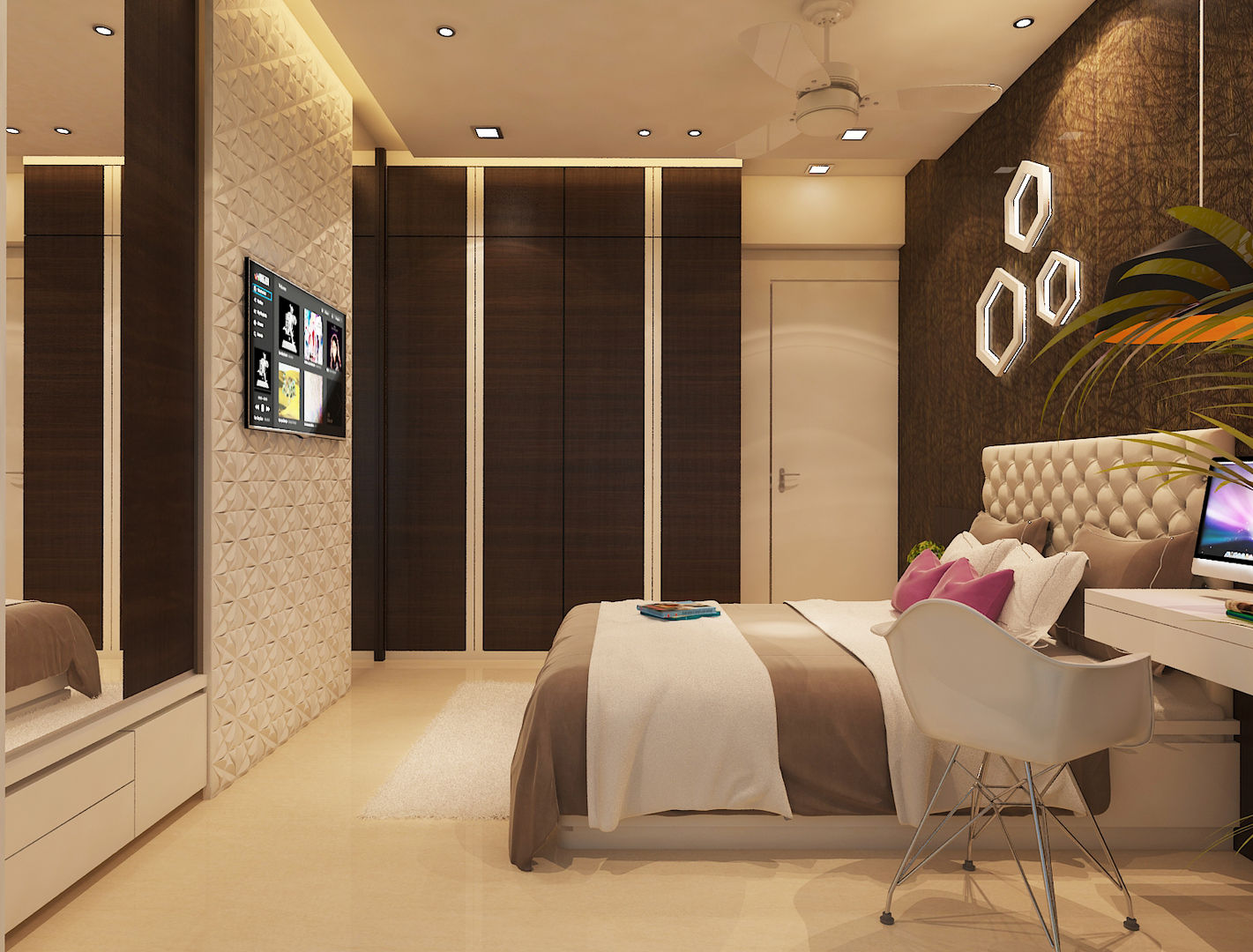 Master bedroom N design studio,Interior Designer Mumbai Minimalist bedroom