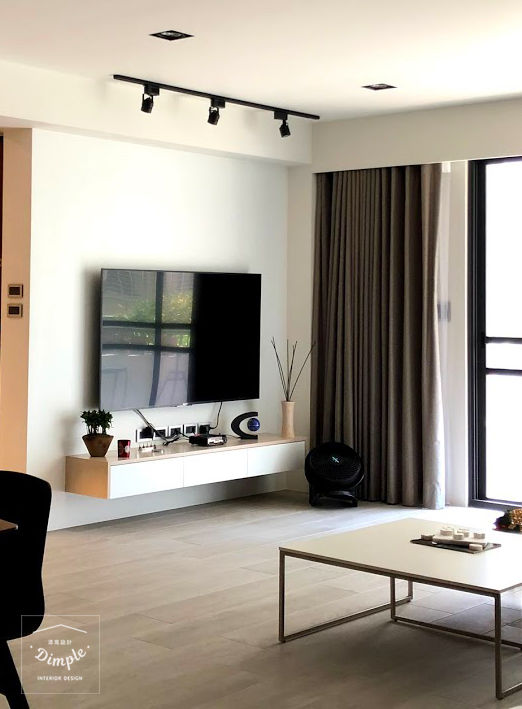 清晨的萊特-老屋翻新變身現代簡約居所, 酒窩設計有限公司 Dimple Interior Design 酒窩設計有限公司 Dimple Interior Design Living room Wood-Plastic Composite