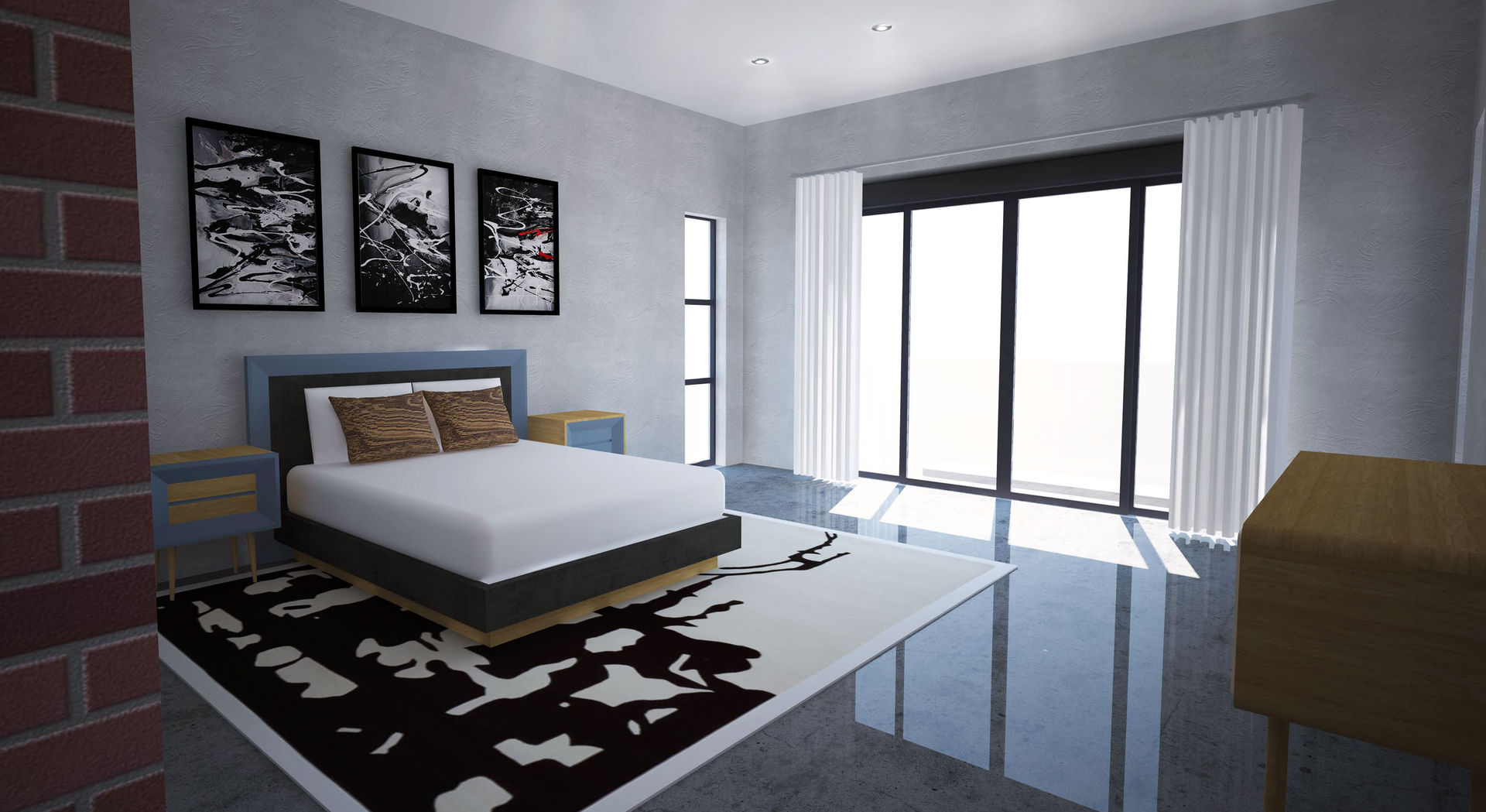 New Master Bedroom A4AC Architects Modern style bedroom Concrete