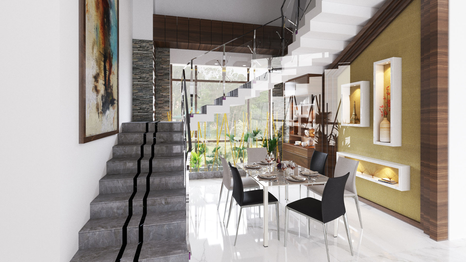 7 Bhk house - Floor plan and Interior designs in Bangalore, Idea Associates Idea Associates Phòng ăn phong cách hiện đại Chairs & benches