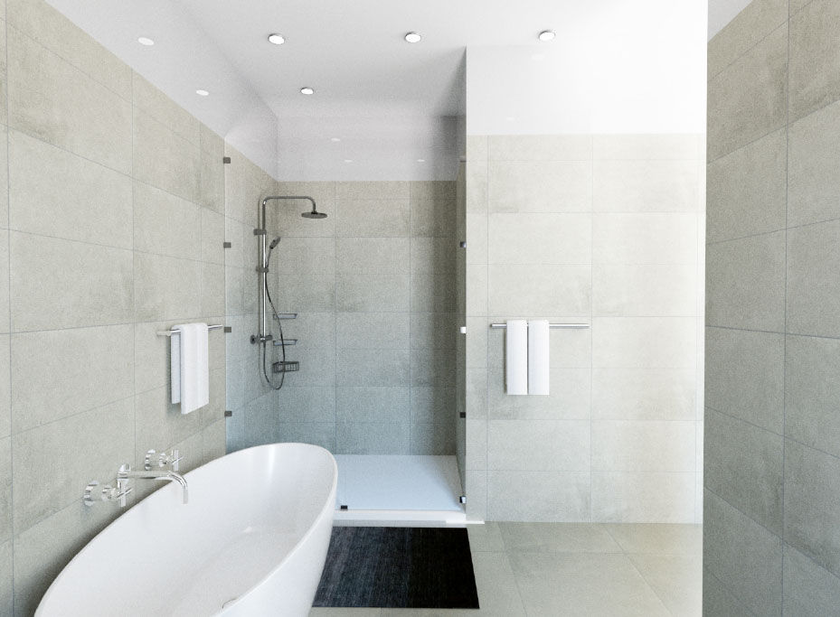 New Main Bathroom A4AC Architects Modern bathroom Tiles