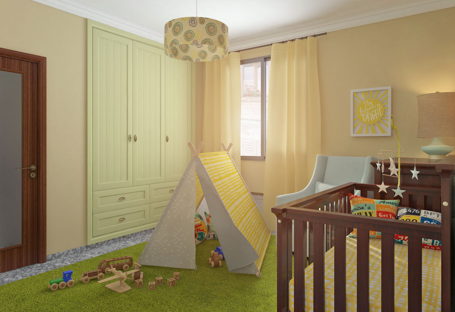 Habitación de bebé Glancing EYE - Modelado y diseño 3D Dormitorios infantiles clásicos