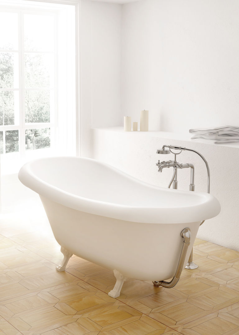 Freistehende Badewanne im Retro-Design aus Mineralguss, ZICCO GmbH - Waschbecken und Badewannen in Blankenfelde-Mahlow ZICCO GmbH - Waschbecken und Badewannen in Blankenfelde-Mahlow Ванна кімната Мармур