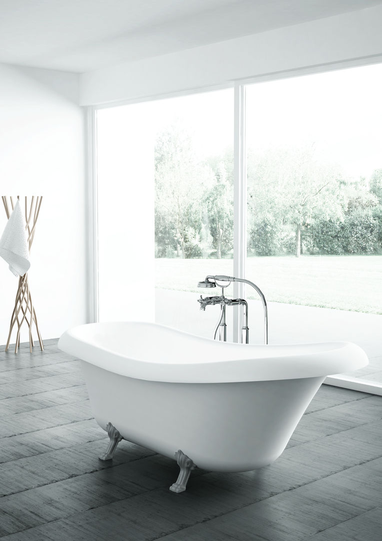 Freistehende Badewanne im Retro-Design aus Mineralguss, ZICCO GmbH - Waschbecken und Badewannen in Blankenfelde-Mahlow ZICCO GmbH - Waschbecken und Badewannen in Blankenfelde-Mahlow حمام رخام