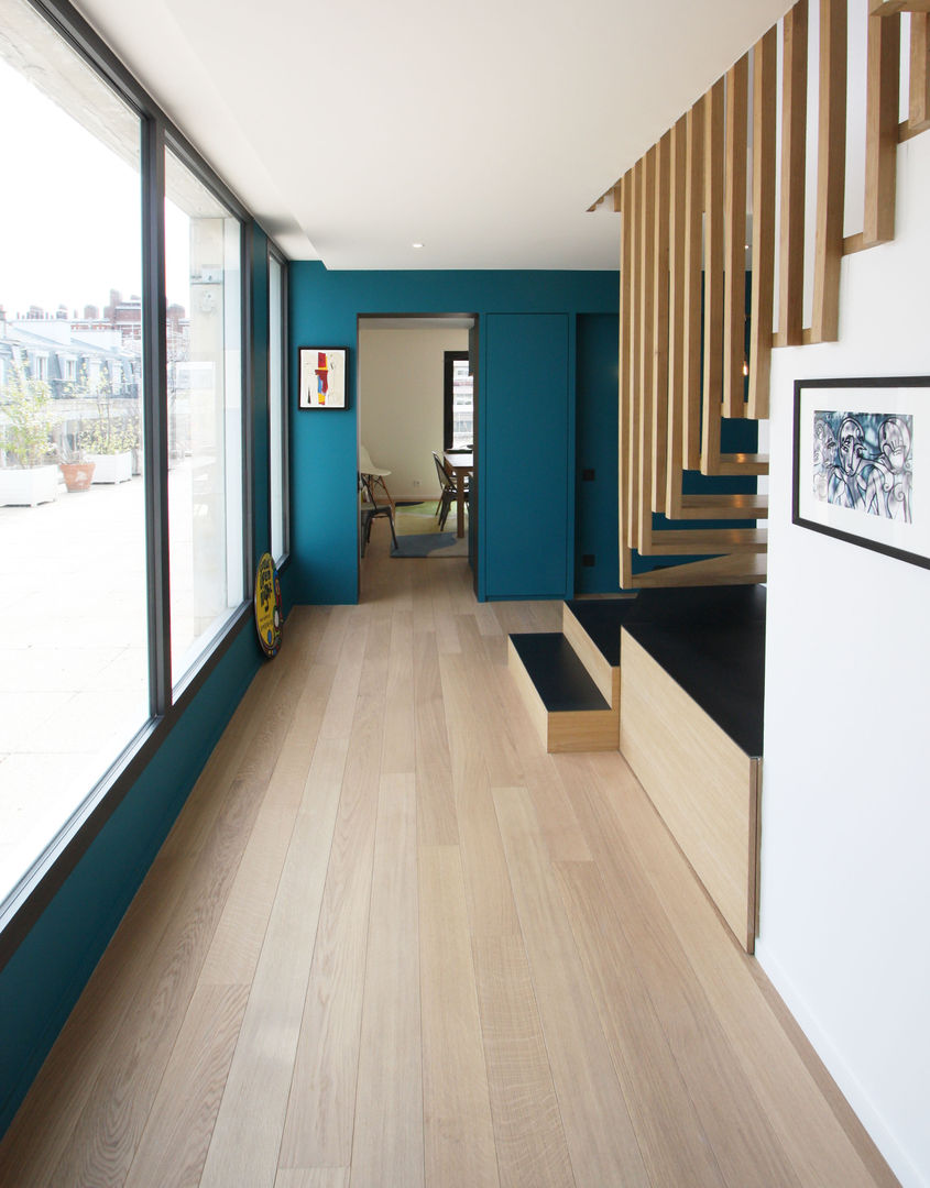 rénovation complète d'un duplex -Paris 17, Emma Caron Interior Emma Caron Interior Stairs