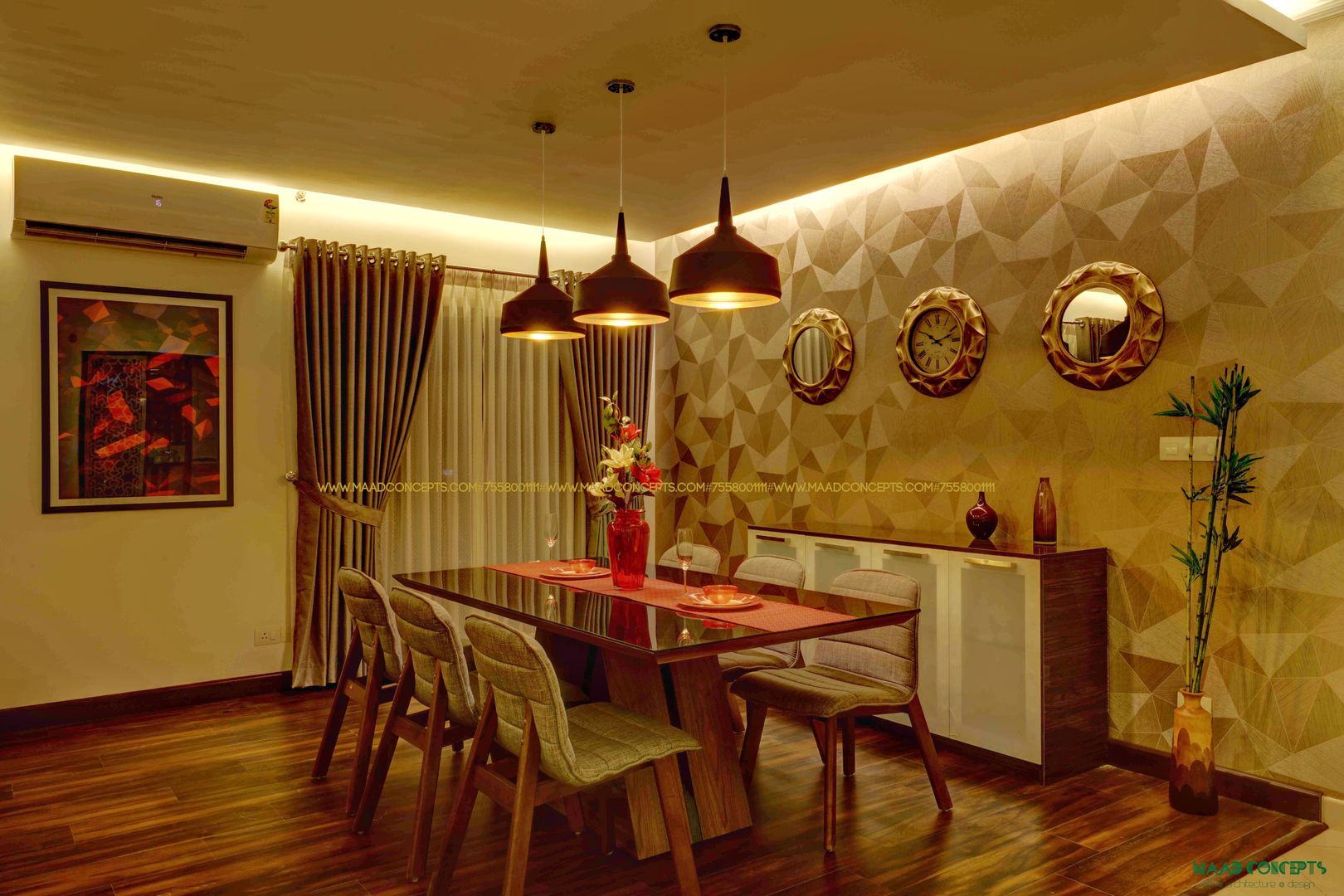 Apartment Interior at Sobha City, MAAD Concepts MAAD Concepts Modern dining room