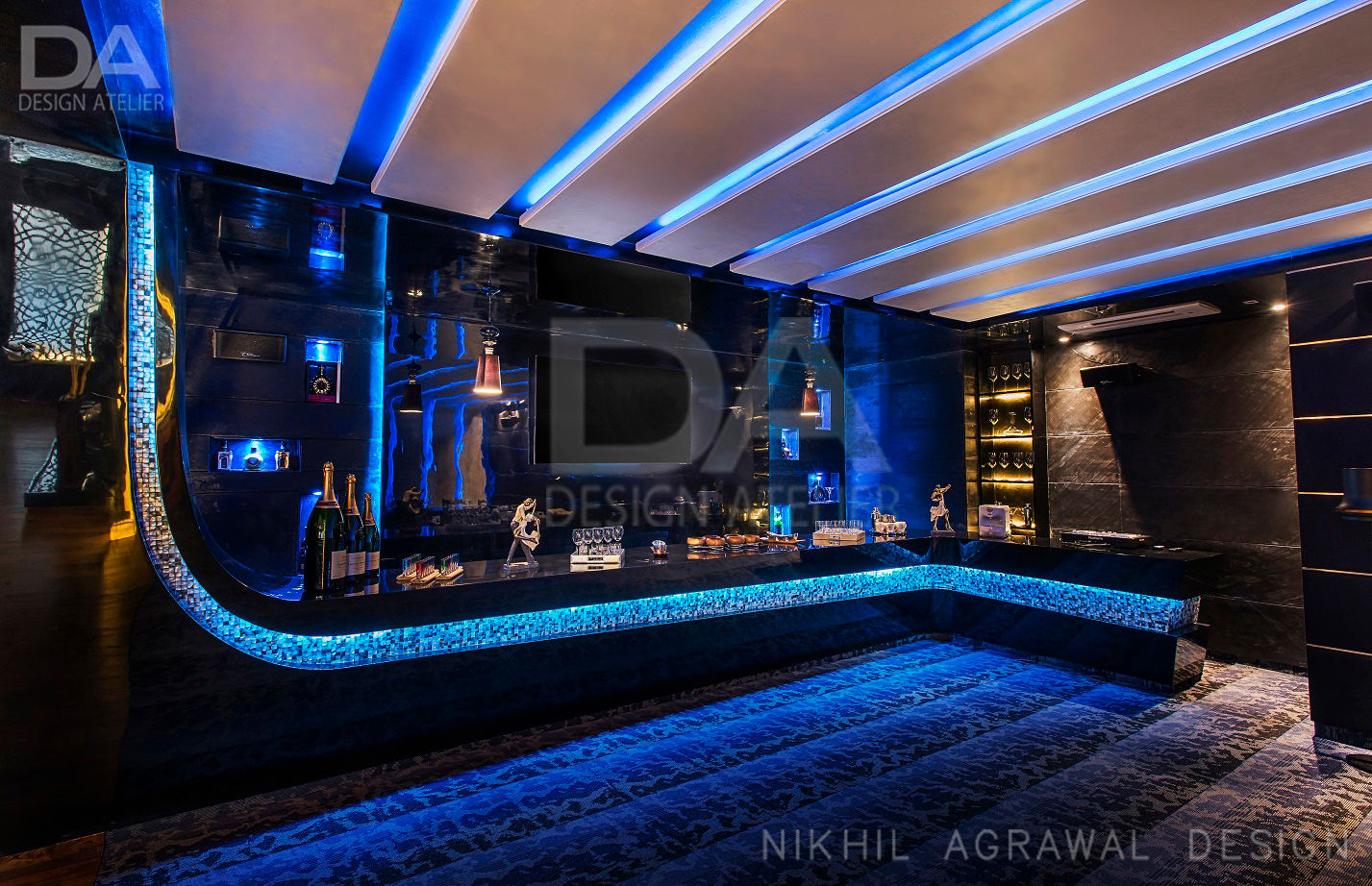 MDF Bar Counter with fully automated LED lights Design Atelier Floors