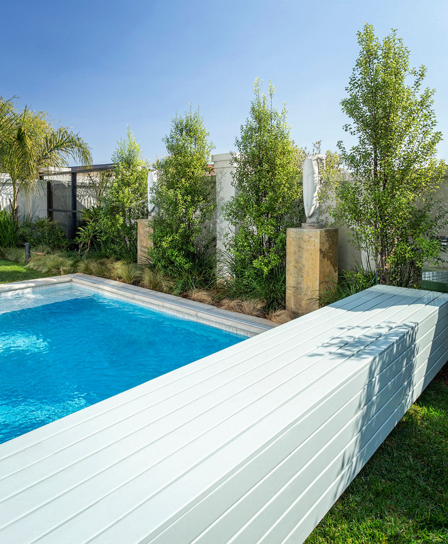 Pool with Automated Cover Deborah Garth Interior Design International (Pty)Ltd Garden Pool Quartz