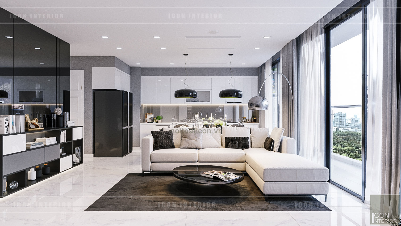 VẺ ĐẸP CĂN HỘ VINHOMES VỚI THIẾT KẾ HIỆN ĐẠI NỔI BẬT, ICON INTERIOR ICON INTERIOR Modern living room