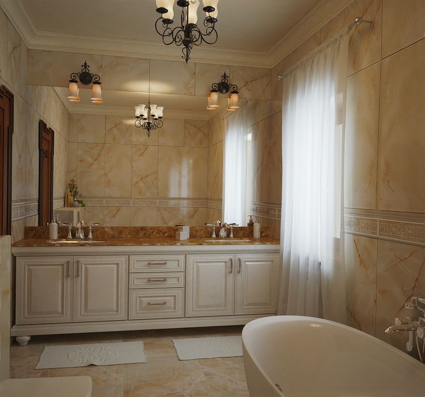 Большая ванная комната, студия Design3F студия Design3F حمام
