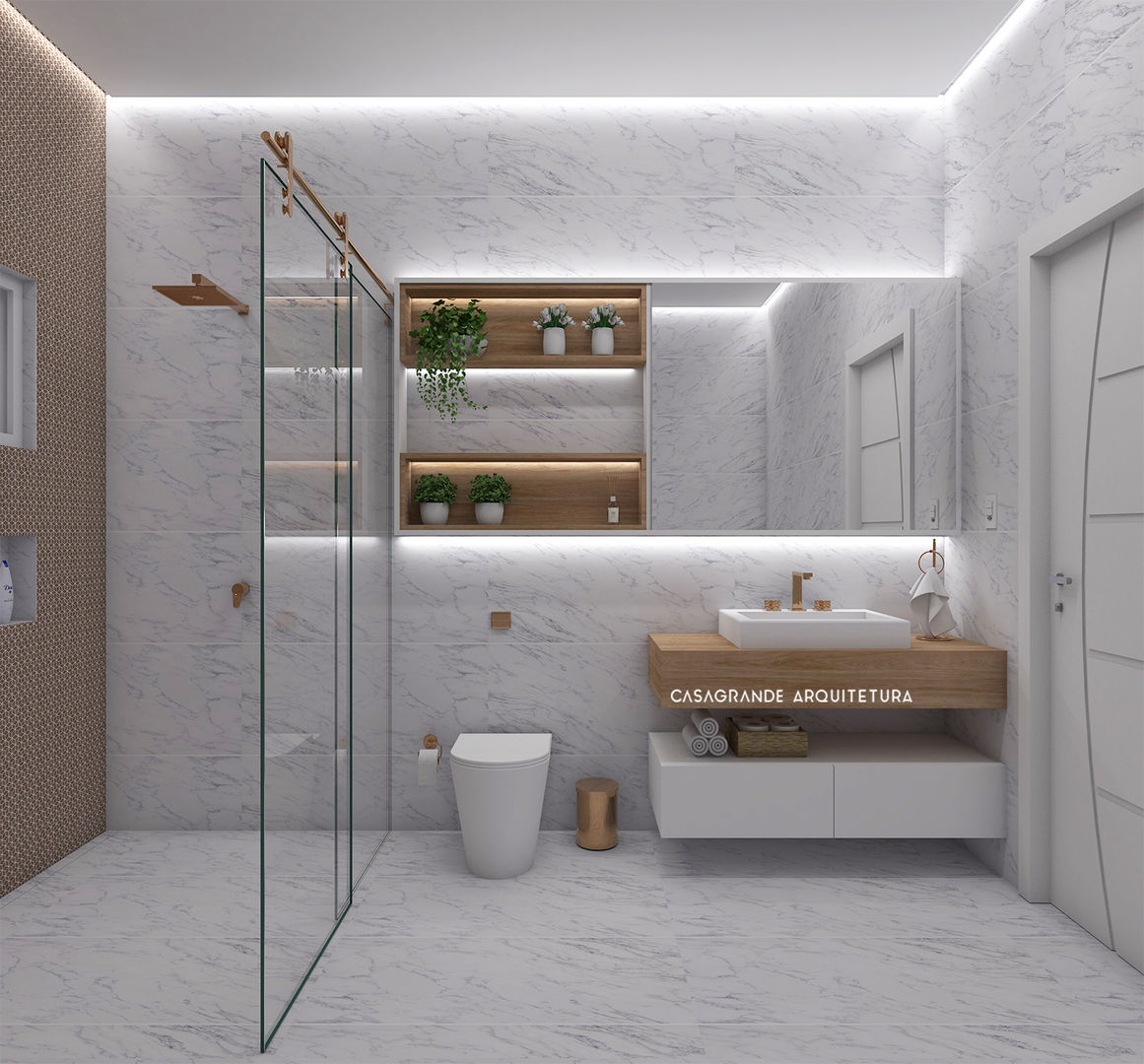 homify Klasik Banyo Ahşap Ahşap rengi