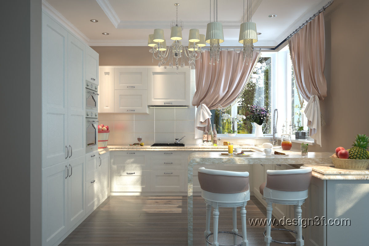 Кухня и столовая классика, студия Design3F студия Design3F Kitchen