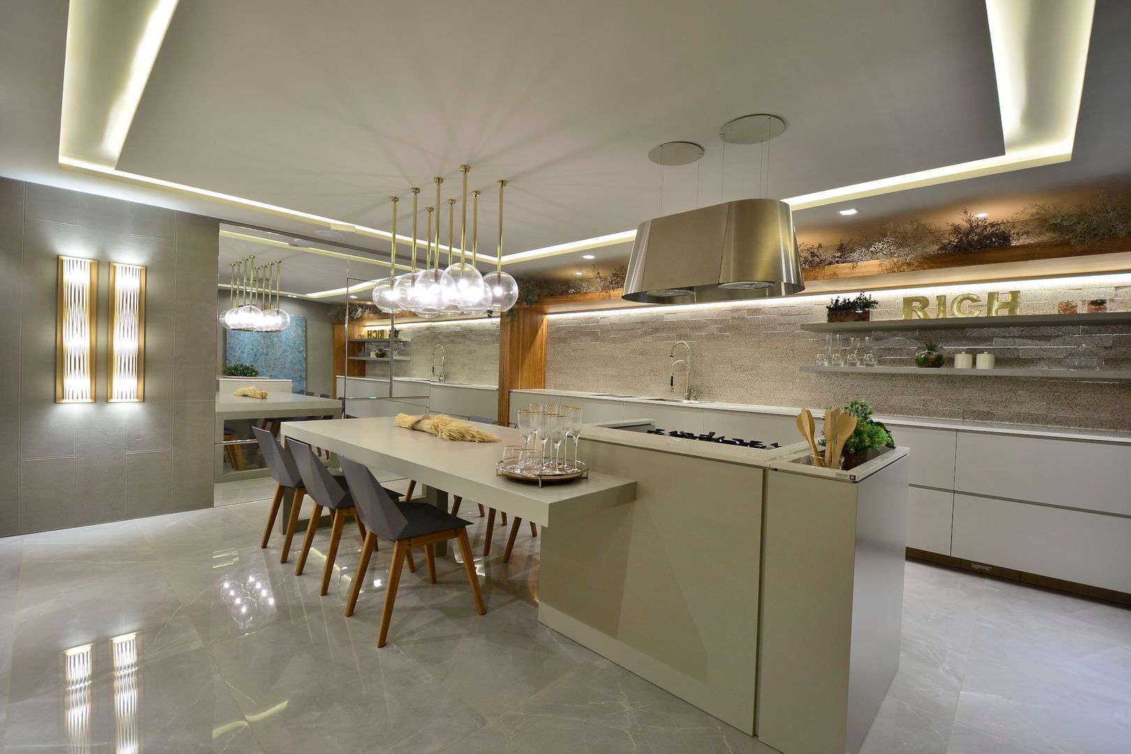 GOURMET CONCEITUAL , Motta Viegas arquitetura + design Motta Viegas arquitetura + design Built-in kitchens Wood Wood effect