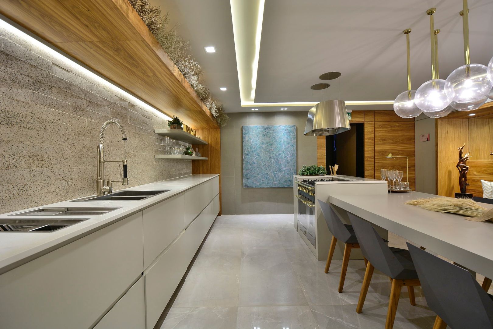 GOURMET CONCEITUAL , Motta Viegas arquitetura + design Motta Viegas arquitetura + design Kitchen units لکڑی Wood effect