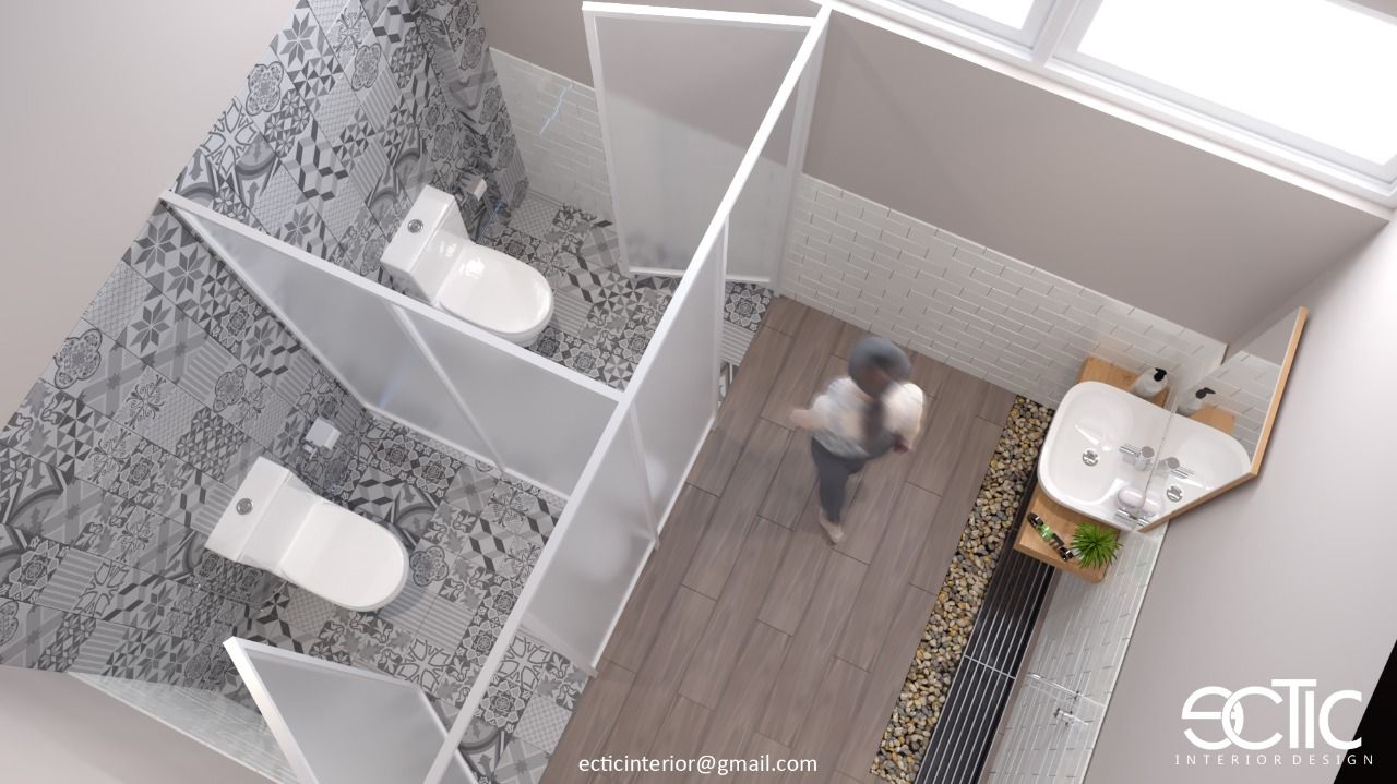 Female Office Toilet, Ectic Interior Design & Build Ectic Interior Design & Build Phòng tắm phong cách châu Á