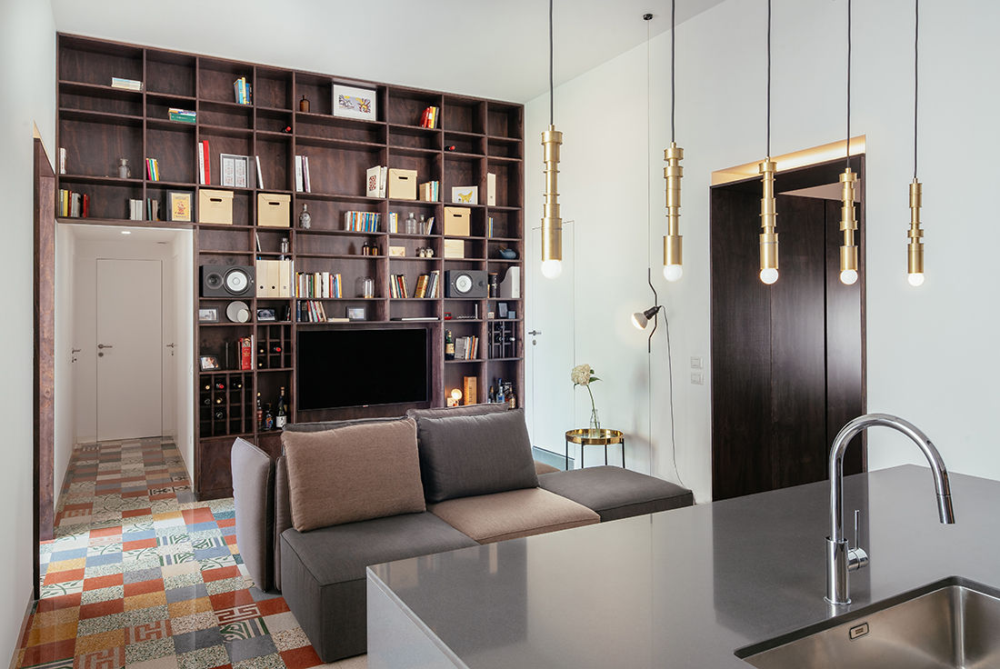 Casa SI, manuarino architettura design comunicazione manuarino architettura design comunicazione غرفة المعيشة TV stands & cabinets