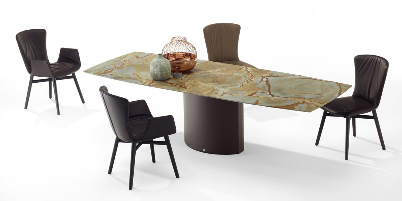 Adler Extendable Table IQ Furniture Ruang Makan Modern Batu Tables