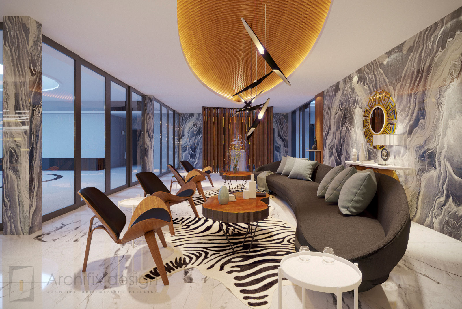 Long Beach center Penthouse - Phu Quoc, Archifix Design Archifix Design Modern living room