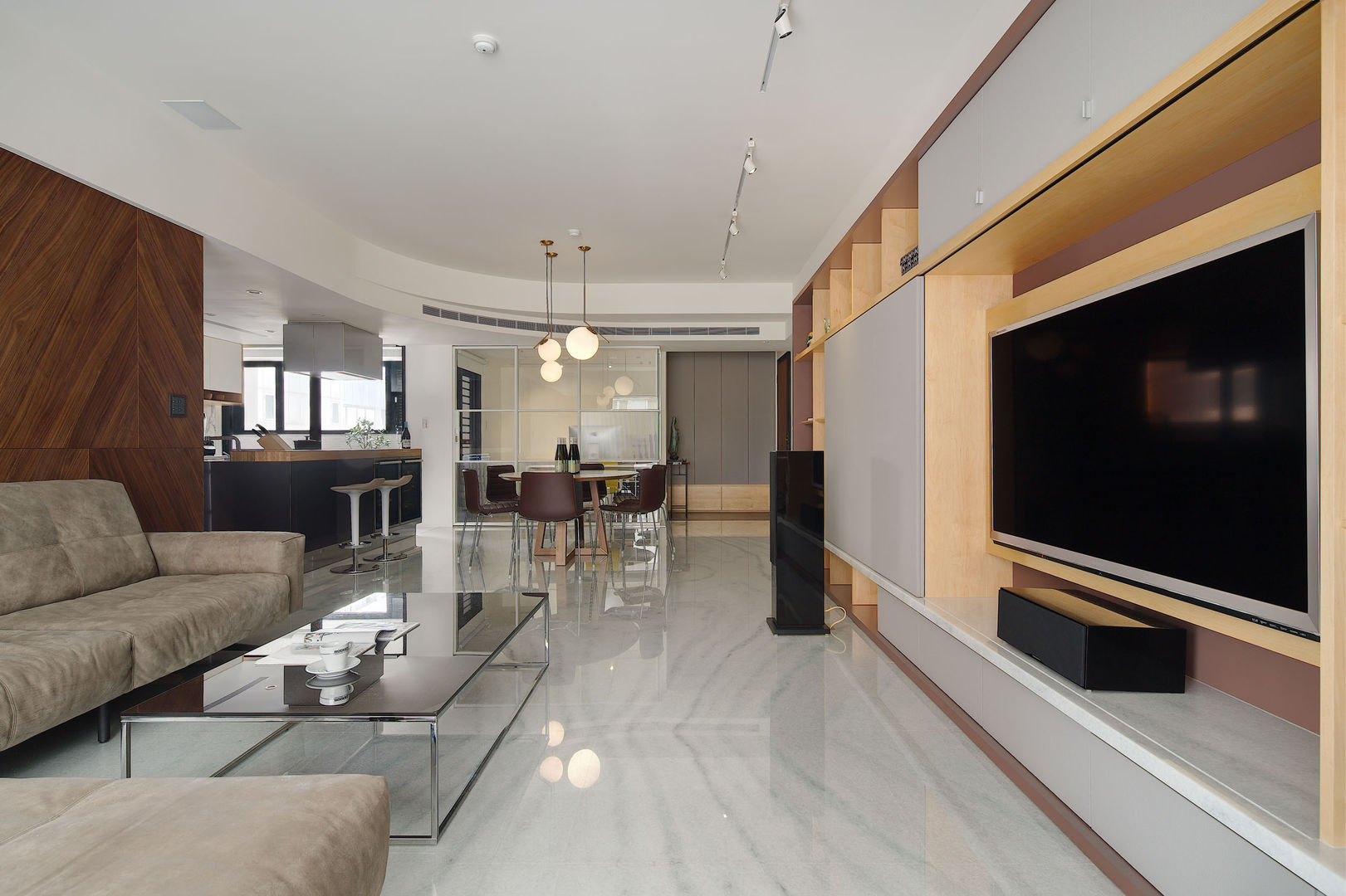 林口葉宅, 直方設計有限公司 直方設計有限公司 Minimalist living room Marble