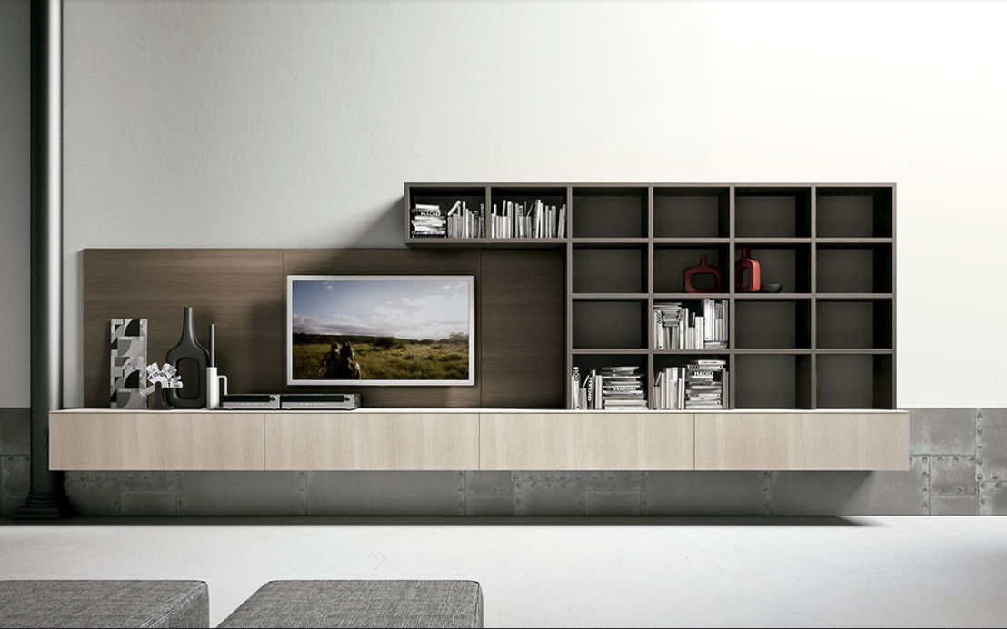 Salas de Estar, BMAA BMAA Modern living room Shelves