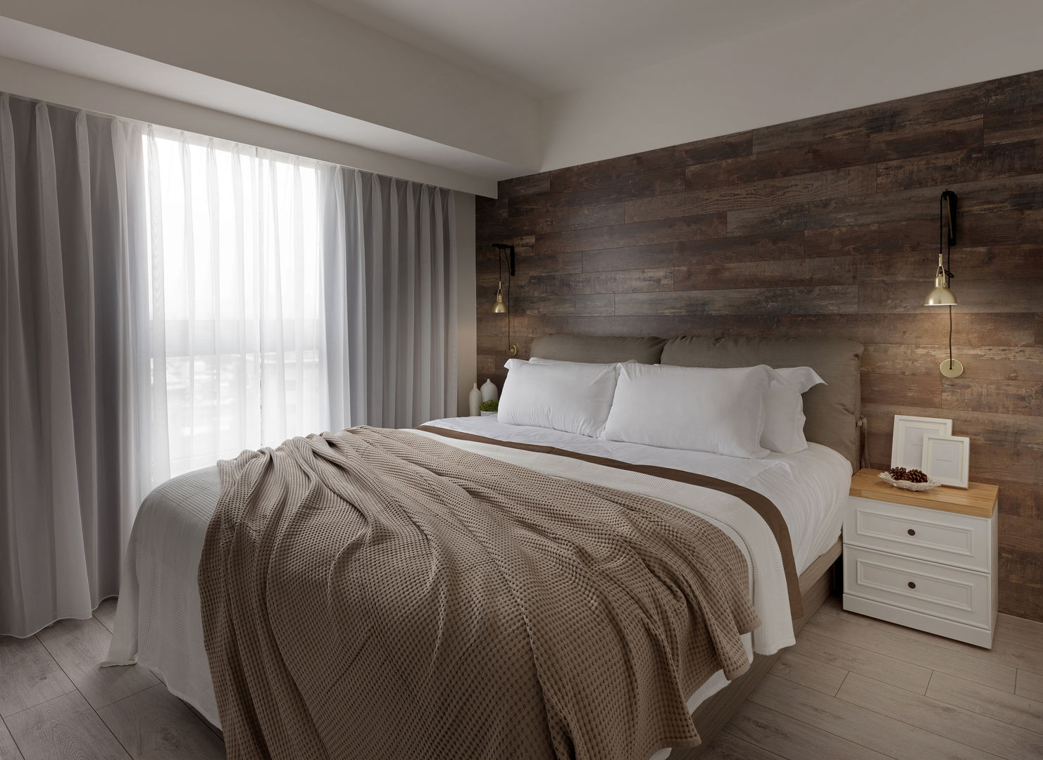 warm, 寓子設計 寓子設計 Scandinavian style bedroom