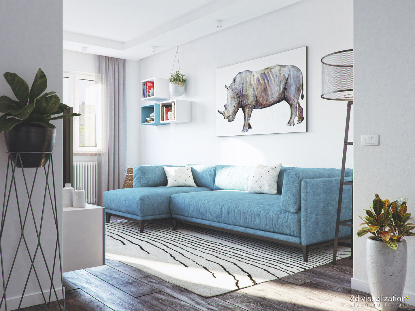 Blue Dream Apartment, Eleonora Frosini Eleonora Frosini Modern living room