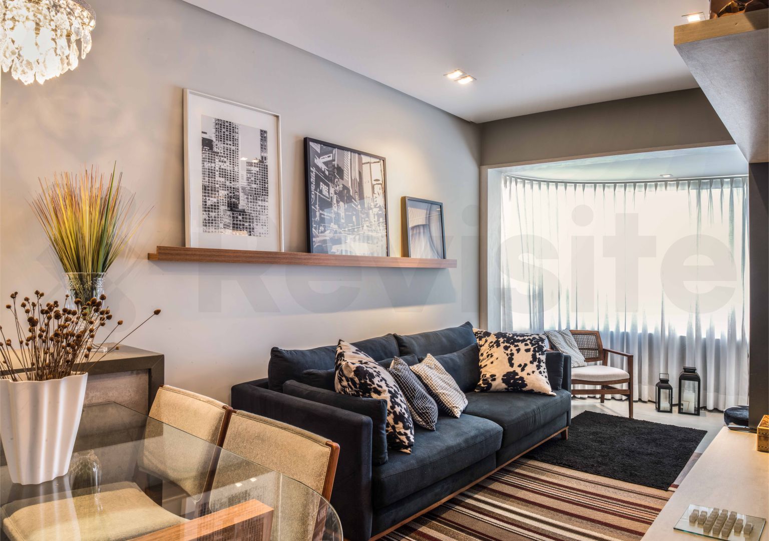 Sala de estar integrada, Revisite Revisite 现代客厅設計點子、靈感 & 圖片