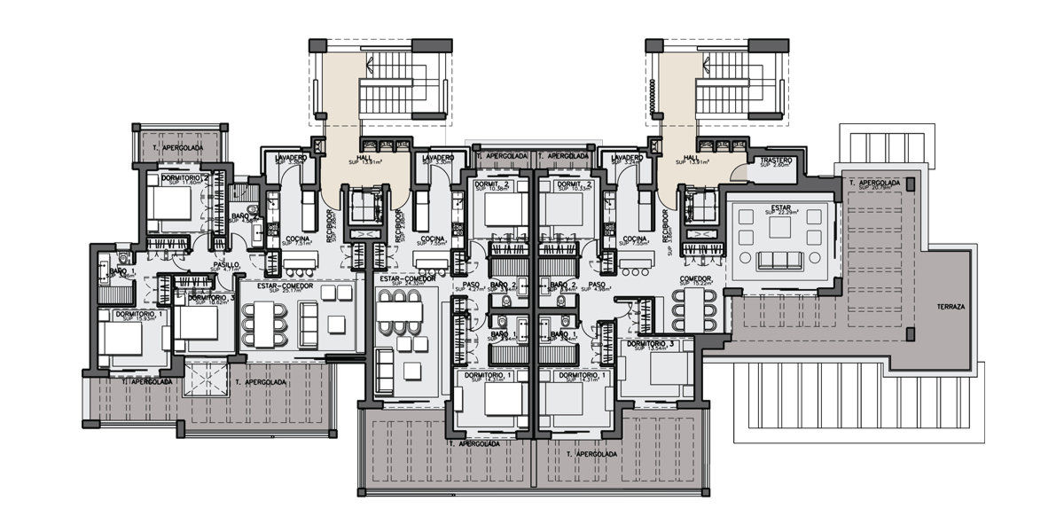 LOMAS DEL FLAMENCO, MÍJAS, MÁLAGA, G&J ARQUITECTURA G&J ARQUITECTURA Casas multifamiliares