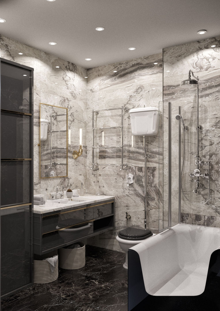 Дизайн-проект квартиры в ЖК "Мосфильмовский", Style Home Style Home Phòng tắm phong cách kinh điển