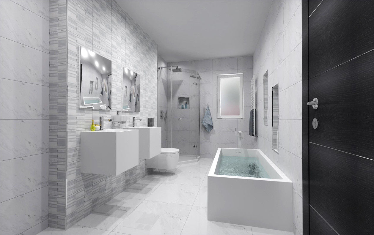 BATHROOM 3D DESIGNS, Porcelanosa Porcelanosa Modern Banyo