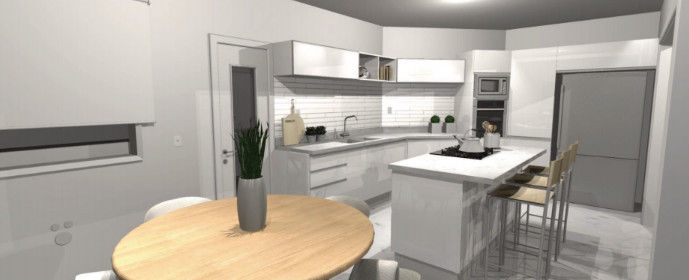 Render Sofía Lopez Arquitecta Muebles de cocinas