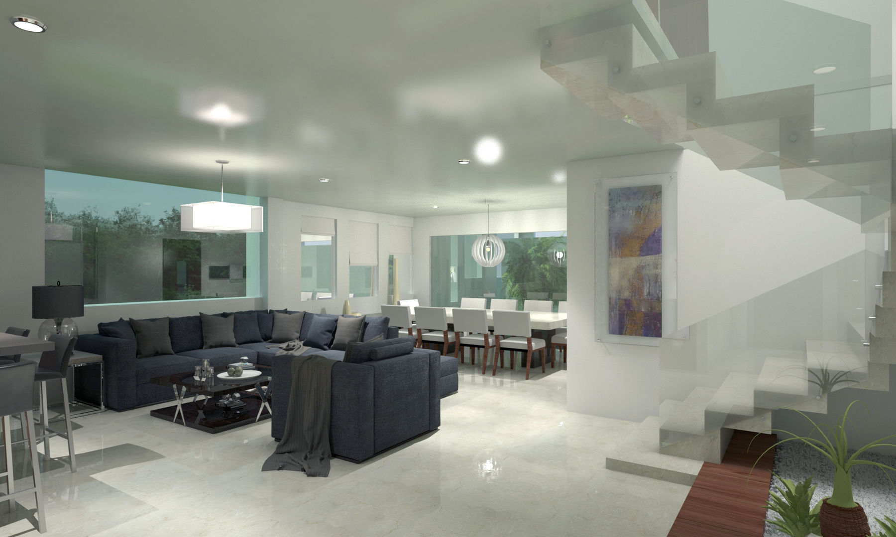 Residencia Marquesa Animas Xalapa Veracruz, CouturierStudio CouturierStudio Ruang Keluarga Minimalis