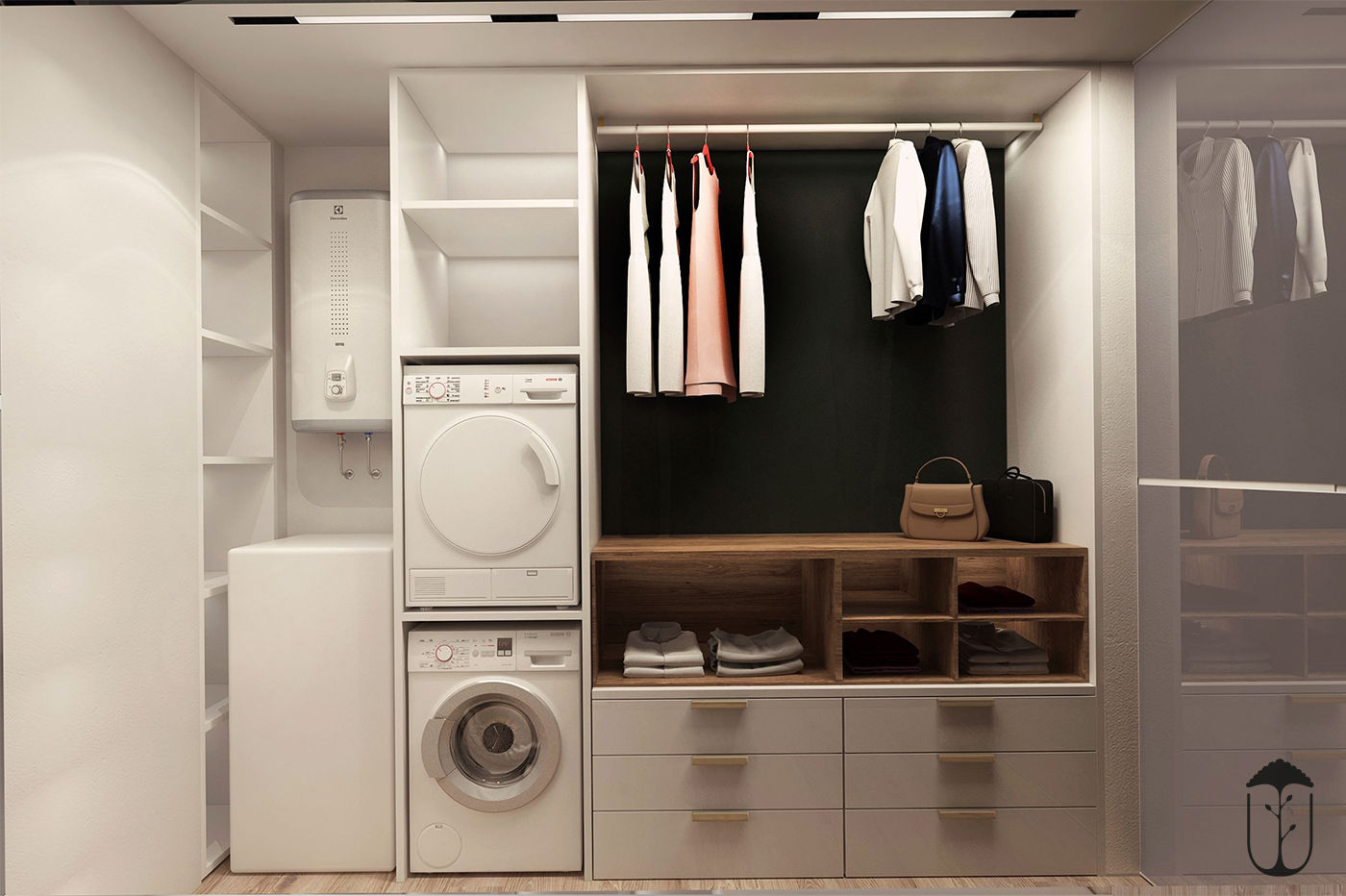 UI016, YOUSUPOVA YOUSUPOVA Walk in closets de estilo minimalista