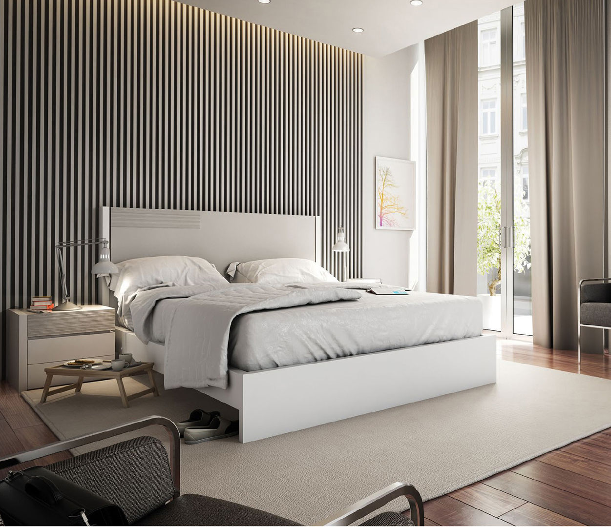 QUARTOS, MJF Interiores Ldª MJF Interiores Ldª Phòng ngủ: thiết kế nội thất · bố trí · ảnh MDF Beds & headboards