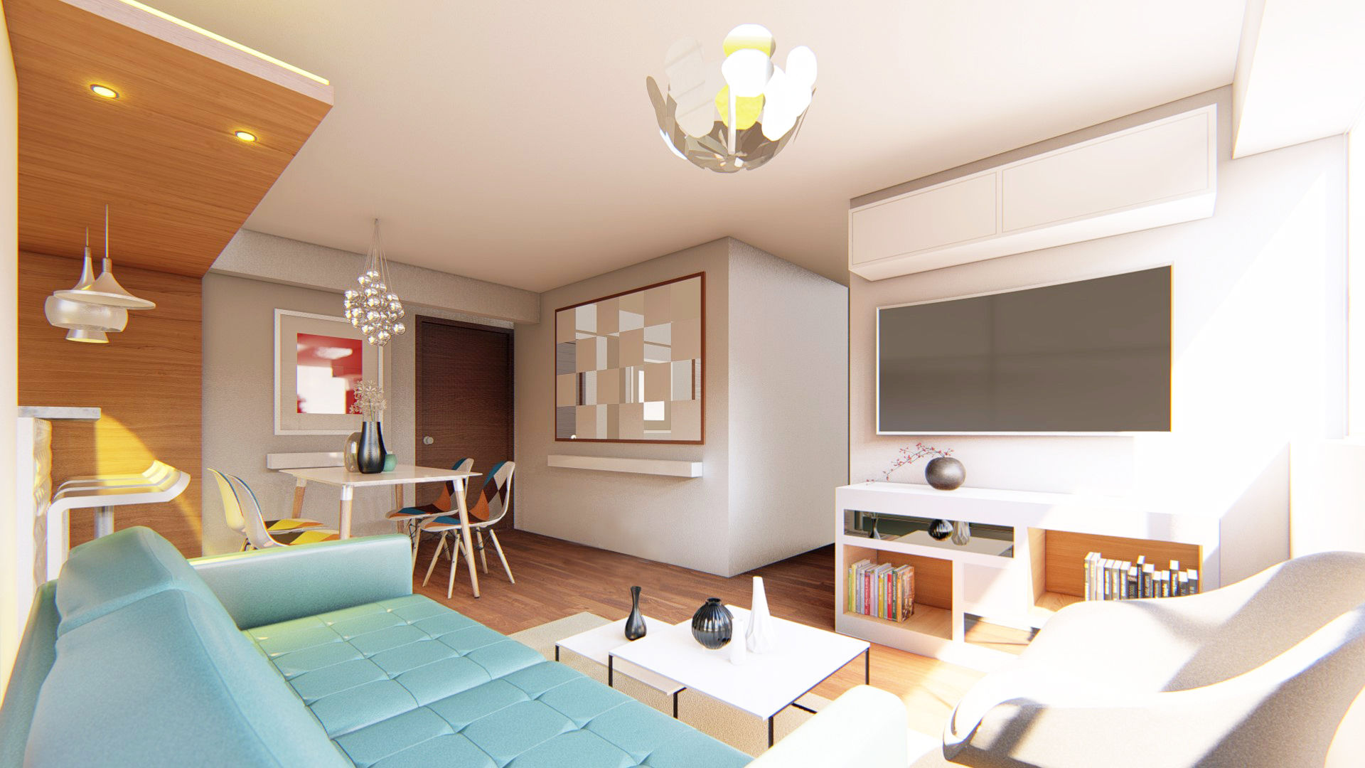 Diseño interior Departamento de 16m2, Mauriola Arquitectos Mauriola Arquitectos ห้องนั่งเล่น